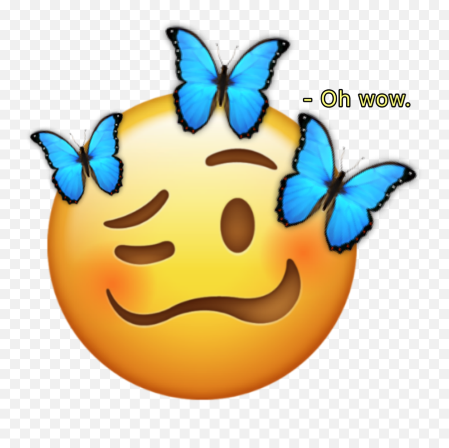 Smileemojicutecrushbutterfly Sticker By - Happy Emoji,Oh Emoticon