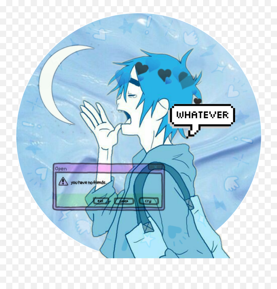 Aesthetic Anime Friends Tumblr - Boy Aesthetic Blue Anime Icons Emoji,Emotion Challenge Tumblr