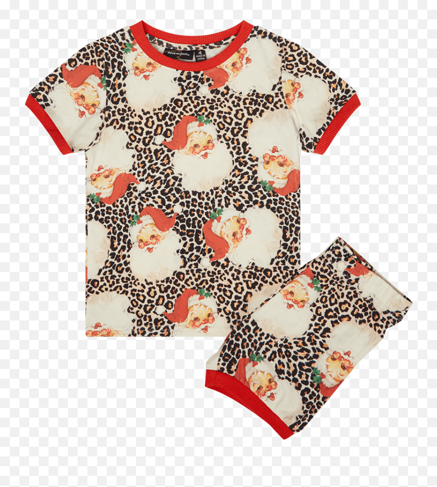 Rock Your Kid Leopard Santa Pyjama Set - Clothingsleepwear Horizontal Emoji,Boys Emoji Pyjamas
