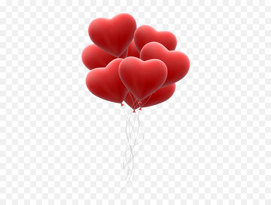 Red Hearts Balloon Bunch Transparent - Bunch Of Red Hearts Emoji,Emoji Heart Balloons