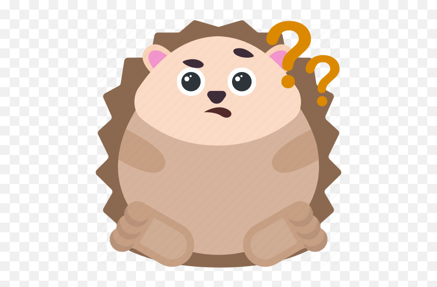 Animal Confused Emoji Emoticon - Sad Hedgehog Png,Emotions Clipart Confused