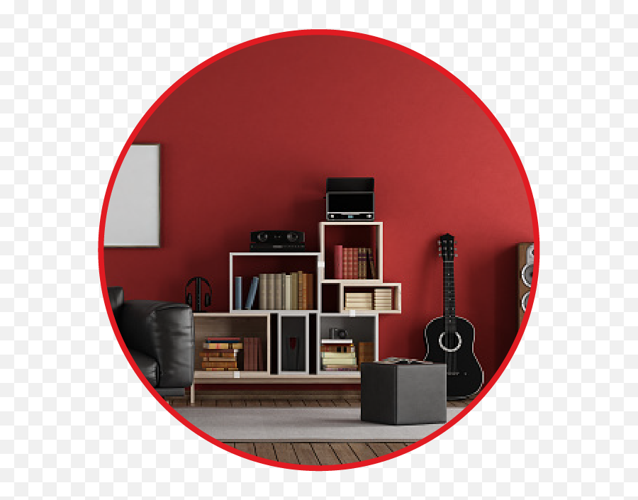 Mood Makeover Using Color Theory For A Happy Home Mysynchrony - Red Music Room Design Emoji,Agreement Bookcase Emotion