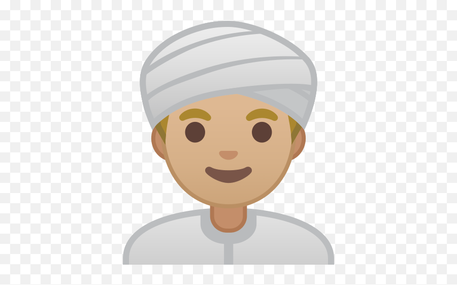 U200d Man With Turban And Light Skin Tone Medium - Light Women Turban Emoji Png,Android Bandaid Emoticon
