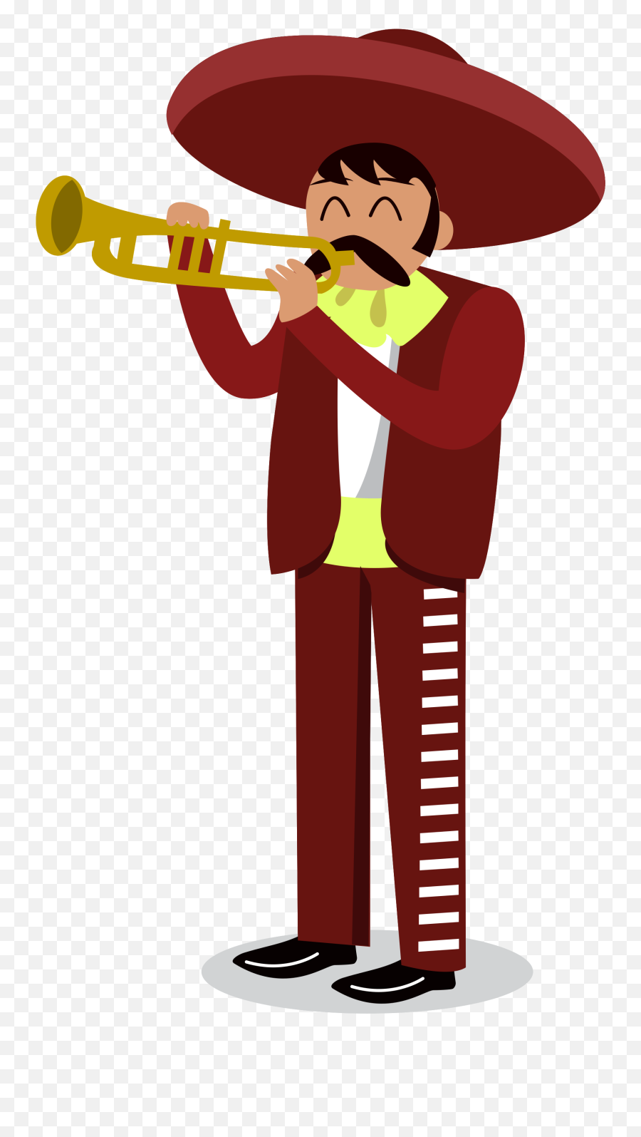 Free Mariachi Musician Playing Trumpet - Musica De 16 De Septiembre Emoji,Facebook Emoticon Mariachi