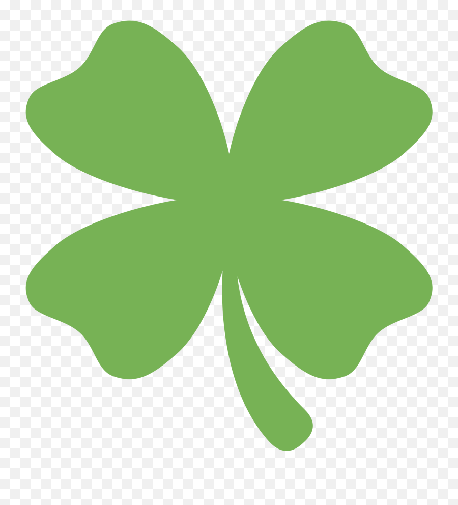 Four Leaf Clover Emoji Clipart - Symbolic Four Leaf Clover,Leaf Emoji