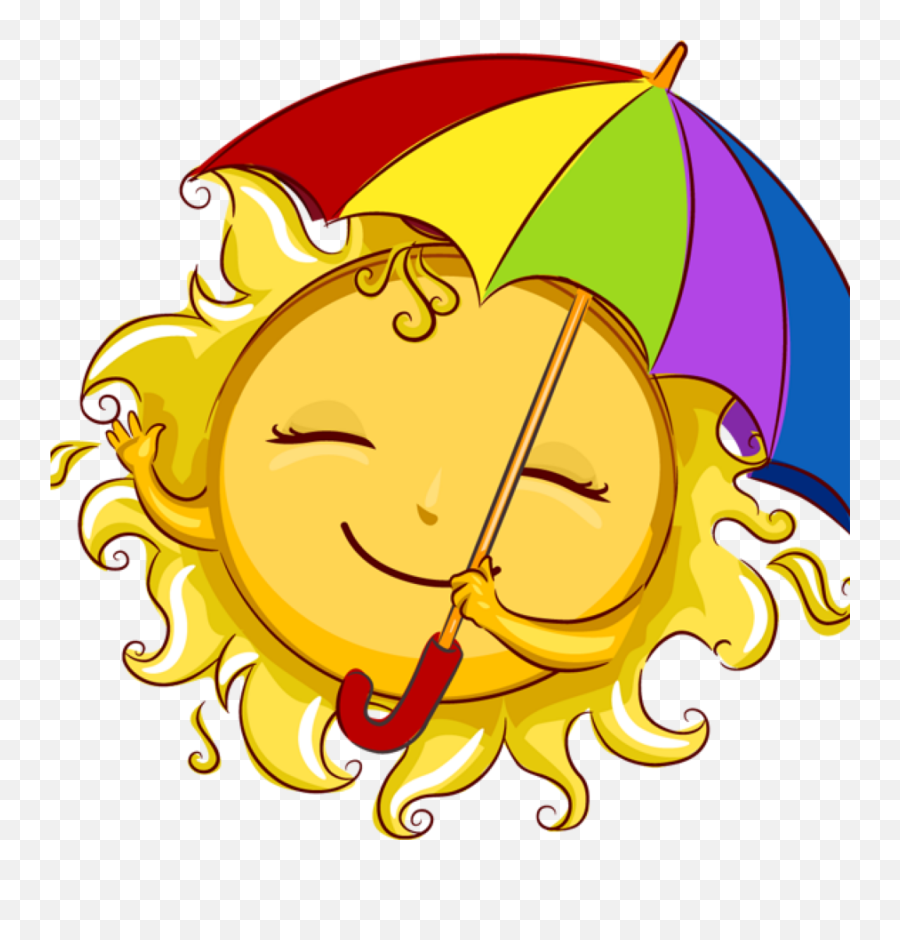 Mq Yellow Sun Sunset Umbrella Sticker By Marras - Summer Clipart Png Emoji,Umbrella Sun Emoji
