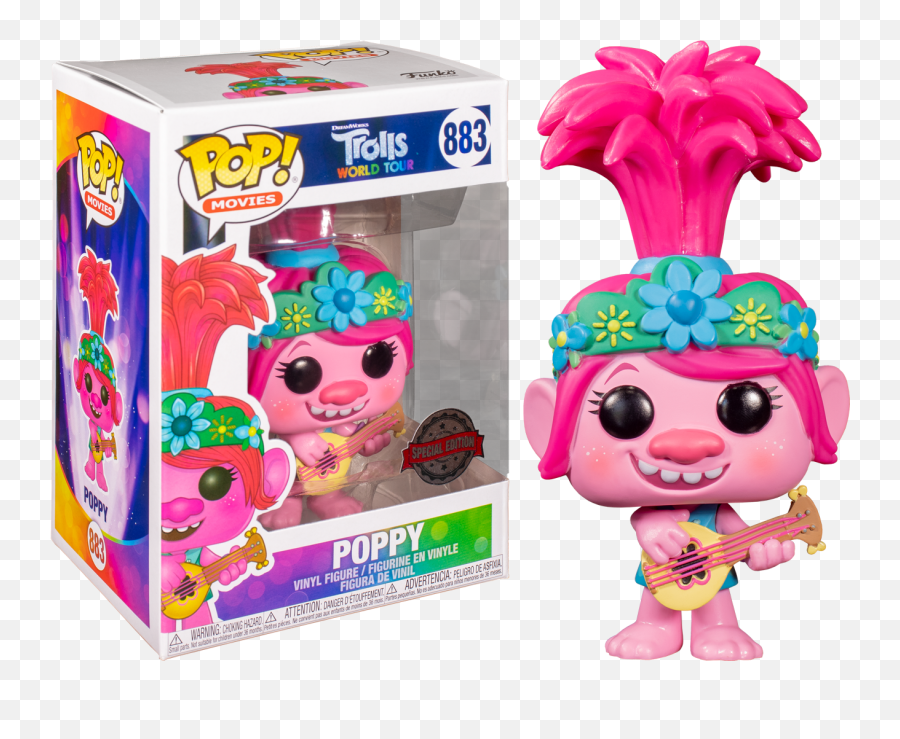 Funko Pop Trolls World Tour - Queen Poppy With Guitar 883 Emoji,Poppies By Crysta L Emotion