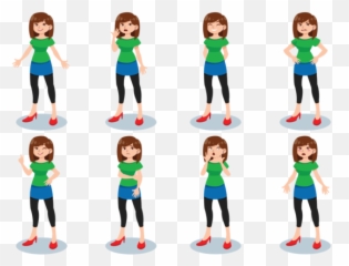 Woman Character Free Vector Art - Cartoon Standing Woman Clipart Emoji,Cartoons With Emotions