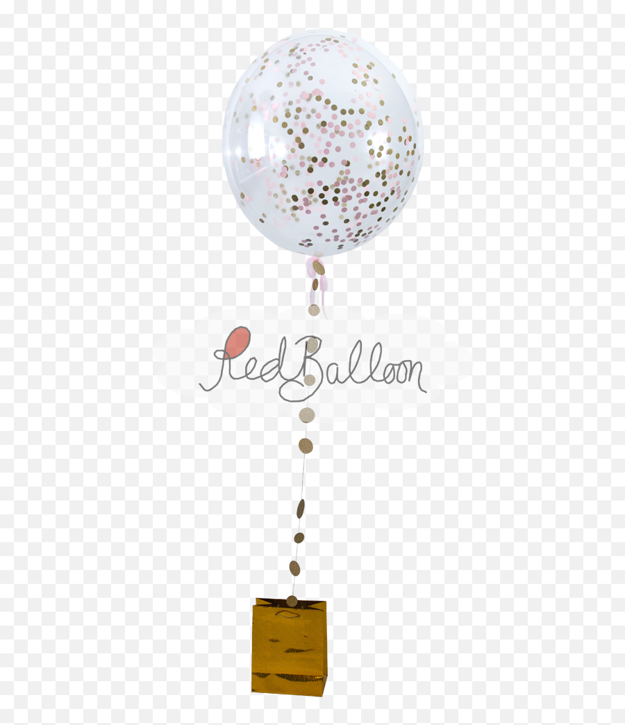 Gold Confetti Balloon Red Balloon Cork - Balloons Cork By Emoji,Confetti Emojis Png