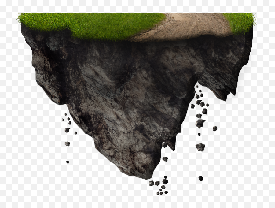 Floating Island With Falling Rocks Png - Falling Rocks Png Emoji,Emoji Painted Rocks