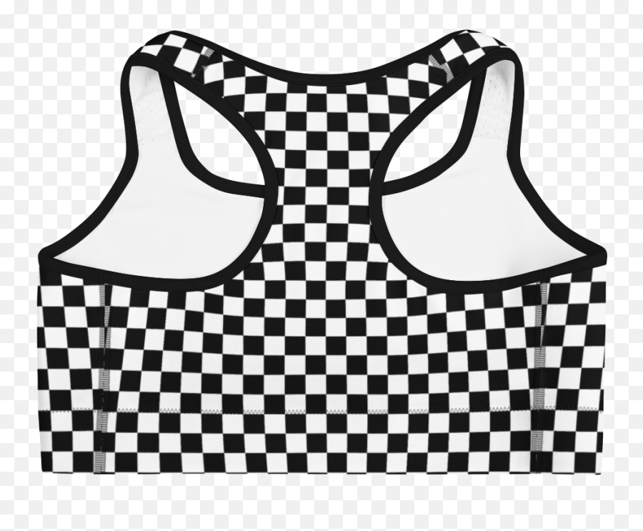 Black U0026 White Checkered Sports Bra - Vans Newland Boardshorts Emoji,Emoji Joggers At Walmart