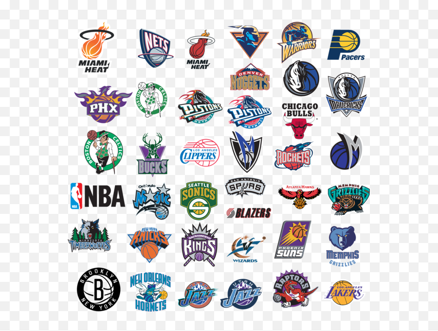 Nba Team Logos - Nba Teams Logos 90s Emoji,Nba Logo Emoji