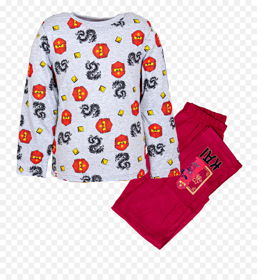 Lego Ninjago Pyjama Harmaa 104 - Long Sleeve Emoji,Emoji Pyjama