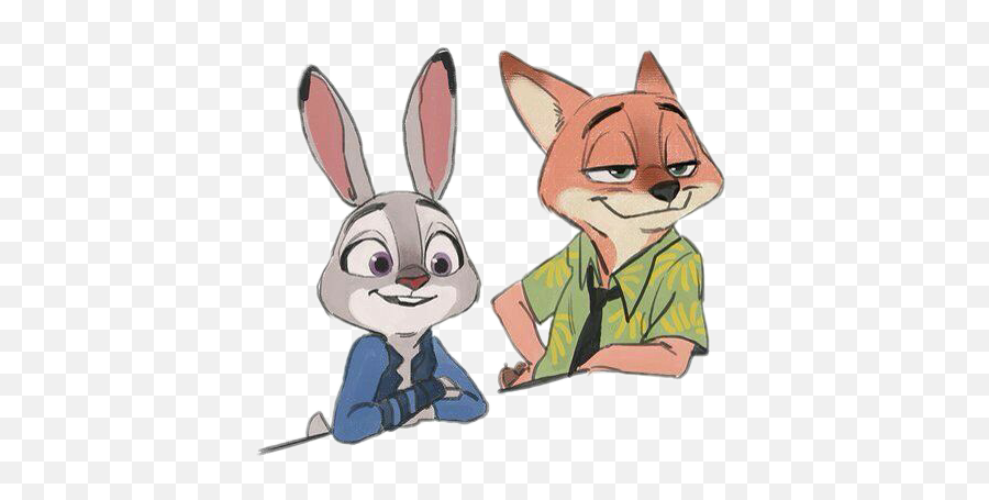 Rabbit Foxdisney Disegno Sticker By Nrggiulia83 - Happy Emoji,Disney Emoji Zootopia