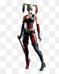 Download Hd Dc Comics Collectible Figure Harley Quinn - Arkham City Harley Quinn Kostüm Emoji,Arkham City Background Emoticon