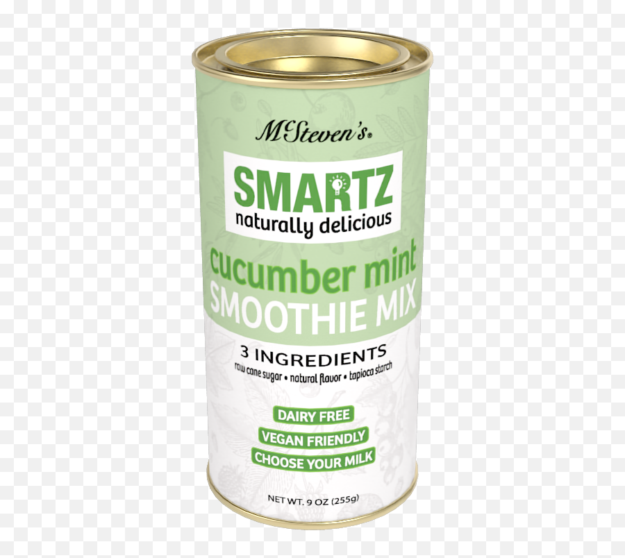 Smartz All - Natural Smoothie Cucumber Mint 9oz Round Tin Cylinder Emoji,Mint Colored Emojis