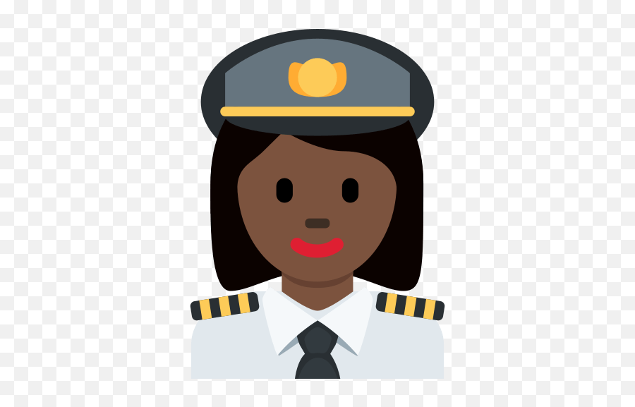 Woman Pilot Emoji With Dark Skin Tone - Pilot Emoji,Emoticon Piloto