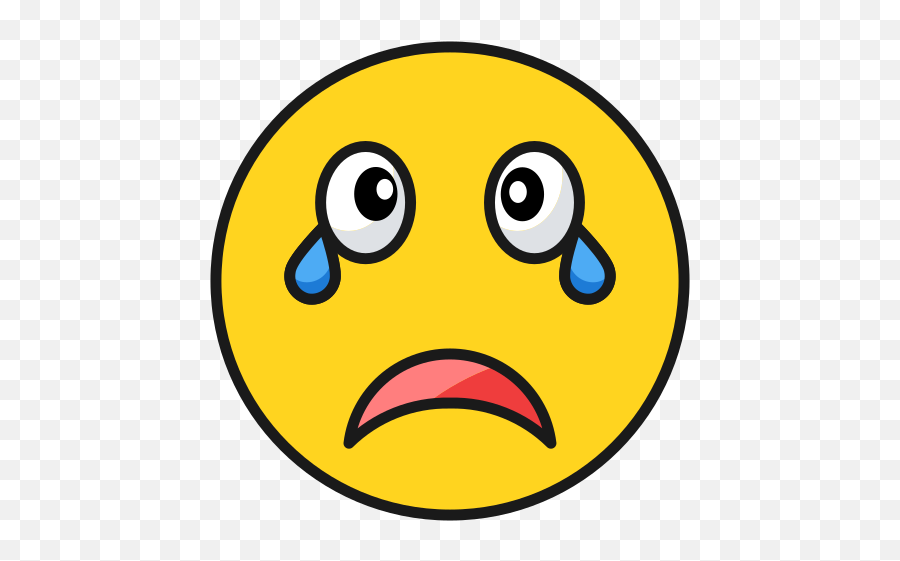 Cry Emoji Emoticon Sad Free Icon Of Emojis - Coloredoutlined Happy,Crying Emoticon For Email