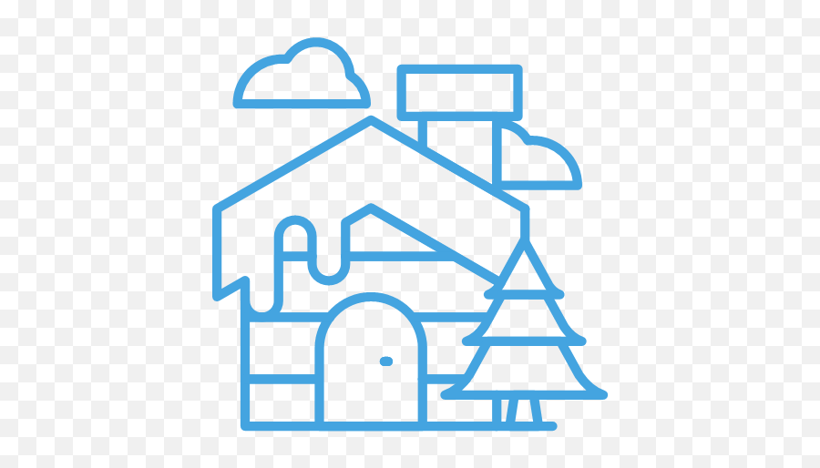 Cloud Home House Tree Winter Icon - Line Christmas Icons Emoji,House Candy House Emoji