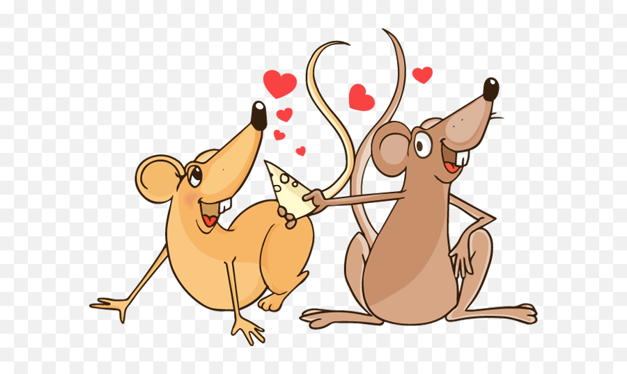 Cartoon Rat Love Transparent Png Image - Rat Love Cartoon Emoji,Rat In Love Emoji