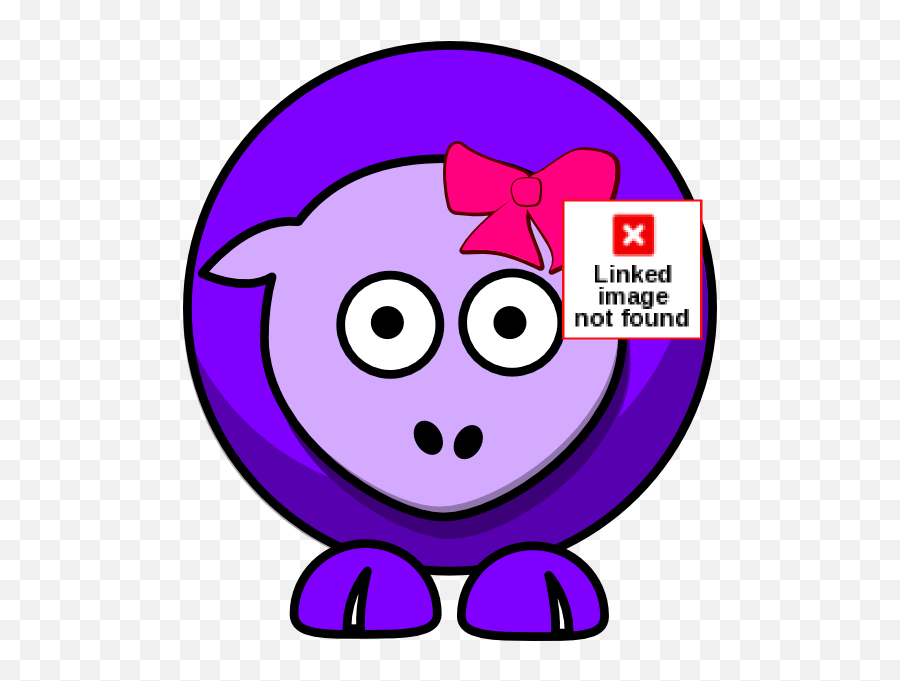 Sheep Two Toned Purple With Pink Bow - Black Circle With Red Outline Emoji,Pink Sheep Emoticon