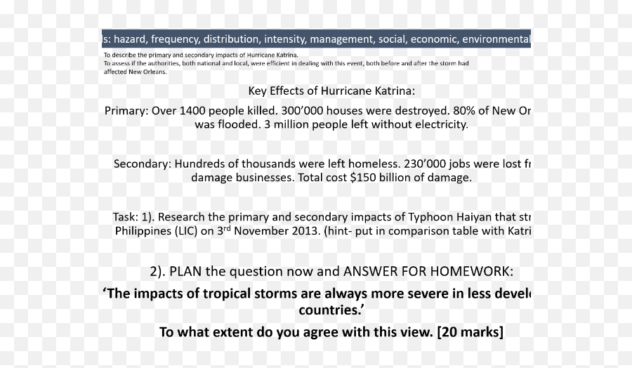 Hurricane Katrina Case Study - Natural Hazards A Level Primary And Secondary Impacts Of Hurricane Katrina Emoji,People Emotion After Hurricane Katri A