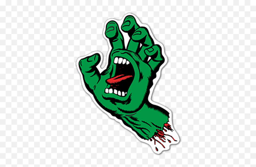 Santa Cruz Screaming Hand Sticker - Sticker Mania Emoji,French Hand Wave Emoticon