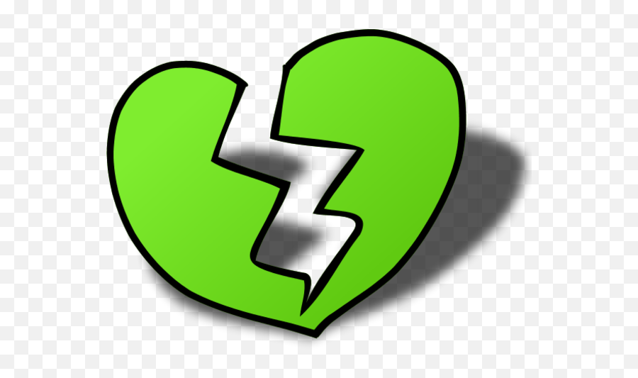 Broken Heart Cliparts - Broken Heart Clip Art 600x452 Emoji Png Png Clipart Green Broken Heart,Green Heart Emoji Png