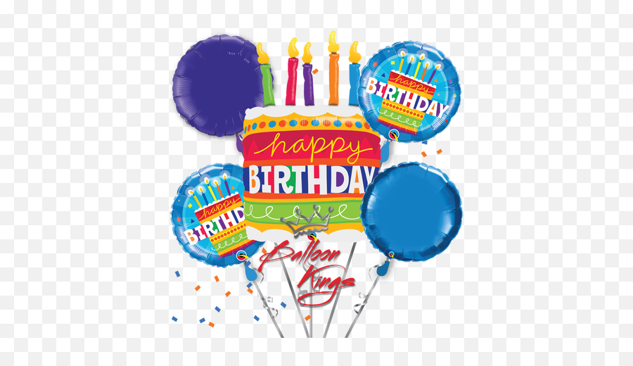 Rainbow Birthday Cake Bouquet - Balloon Kings Emoji,Candle Emoji Circle