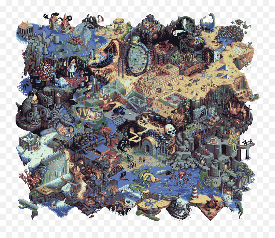 Monster Hunter World And Yogscast - Pixel Game World Map Emoji,Porter Robinson Worlds Emoji