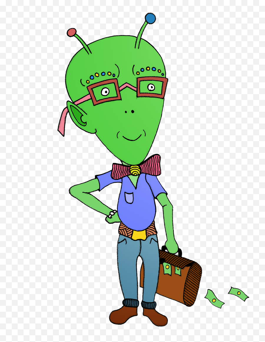 Alien Character Man Spaceman Png - Alien With Suitcase Cartoon Emoji,Space Man Emoji