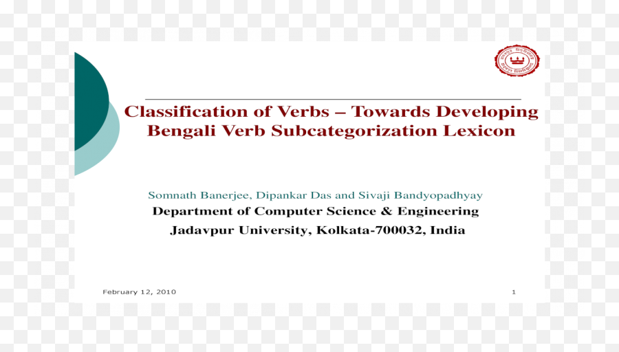 Classification Of Verbs U2013 Towards Developing Bengali Of - Spanduk Pkm Emoji,Emotion Verbs List