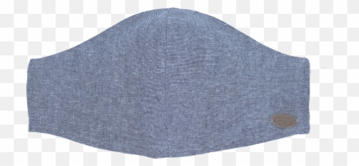 Blue Chambray Face Mask - Solid Emoji,Emoji Cotton Fabric