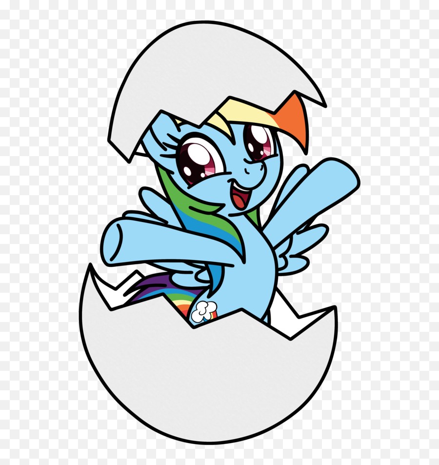 Artist Needed Cute Dashabetes Egg Hatching Rainbow - Fictional Character Emoji,Egg Stickers Emoji