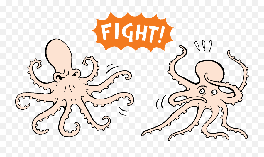 Octopus Fighting - Octopus Fighting Emoji,Octopus Changing Color To Match Emotion