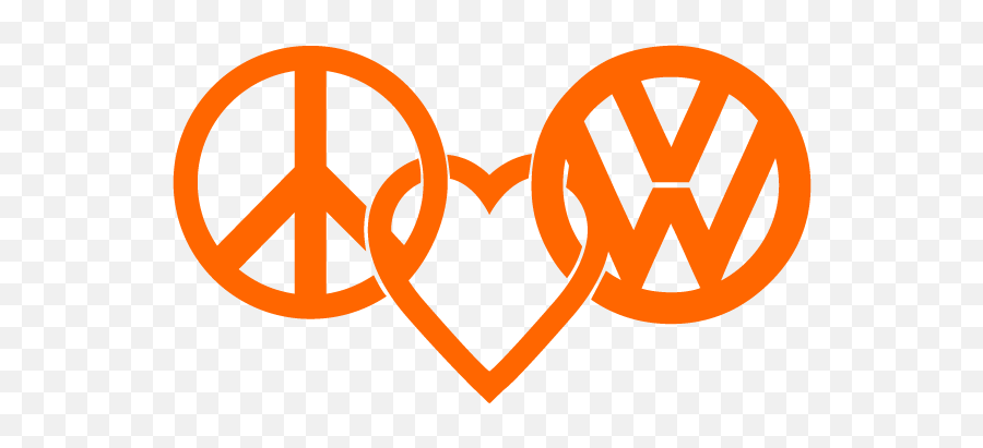 Peace Love Vw Logo Decal Sticker In - Peace Love Vw Emoji,Vw Hippie Emoji
