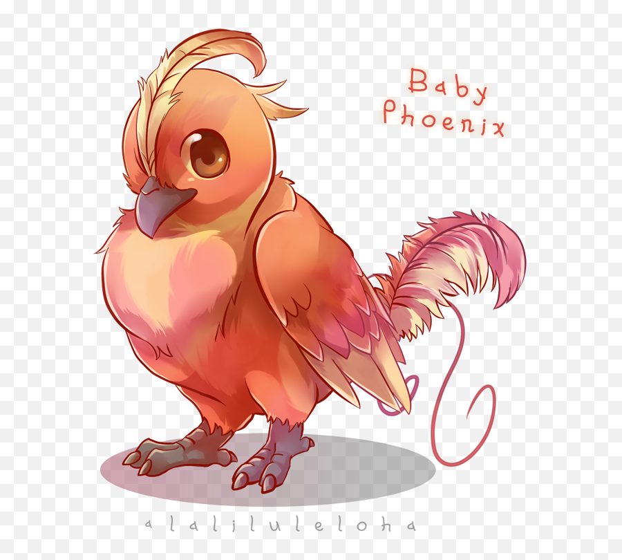 Baby Bestiary On Twitter Adorable Little Phoenix Chick By - Mythical Creatures Animals Baby Phenix Emoji,Deviantart Emoticons Icon