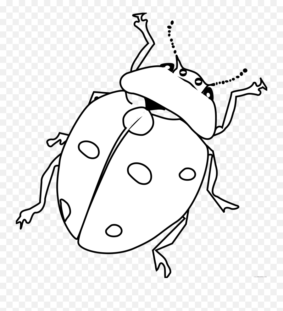 Ladybug Outline Coloring Pages Ladybug Line Art Printable - Lady Bug Line Art Emoji,Gun Skull And Pie Emoji Roblox