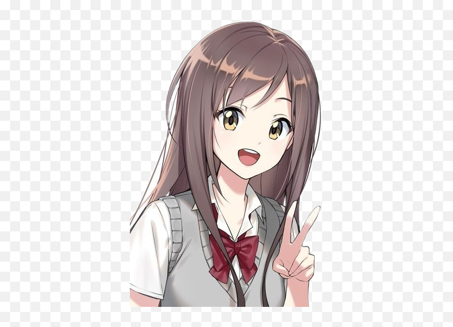 Anime Girl School Happy Sticker - Anime School Girl Happy Emoji,Excited Anime Emojis