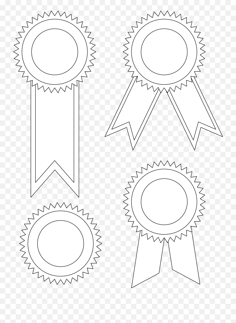 Award Ribbon Clipart Black And White - Black Ribbon For Certificate Emoji,Blue Ribbon Emoji Prize
