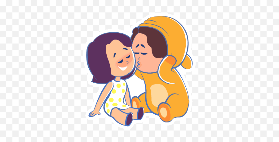 Animated Smiley Faces Kiss Emoji - Kiss On Cheeks Baby Gif,Kiss Emojis Gif