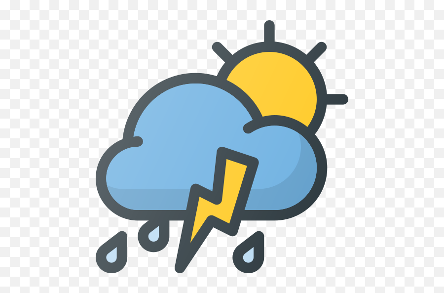 Weather Forcast Storm Rain Thunder Day Free Icon Of - Snowing Icon Emoji,Tempest Shadoow Emoticon