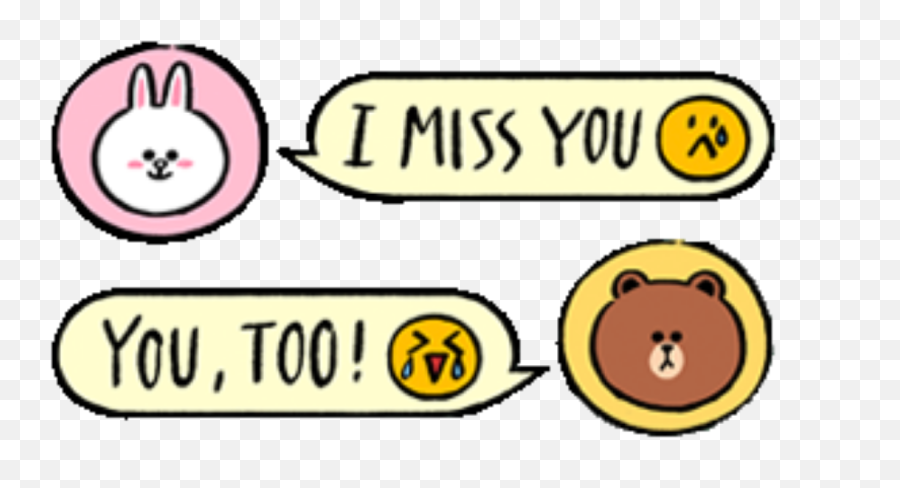 Brown Cony Massage Missyou Sticker - Cony And Brown I Miss You Emoji,Miss You Emoji
