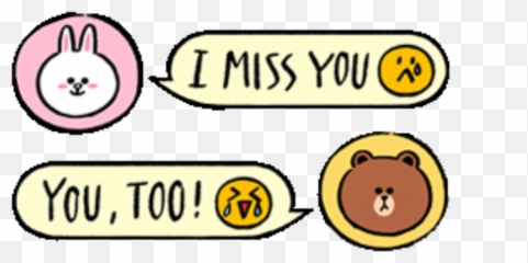 Brown Cony Massage Missyou Sticker - Cony And Brown I Miss You Emoji,Miss You Emoji