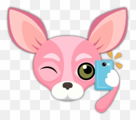 Pink Valentines Chihuahua Emoji - Chihuahua,Selfie Emoji