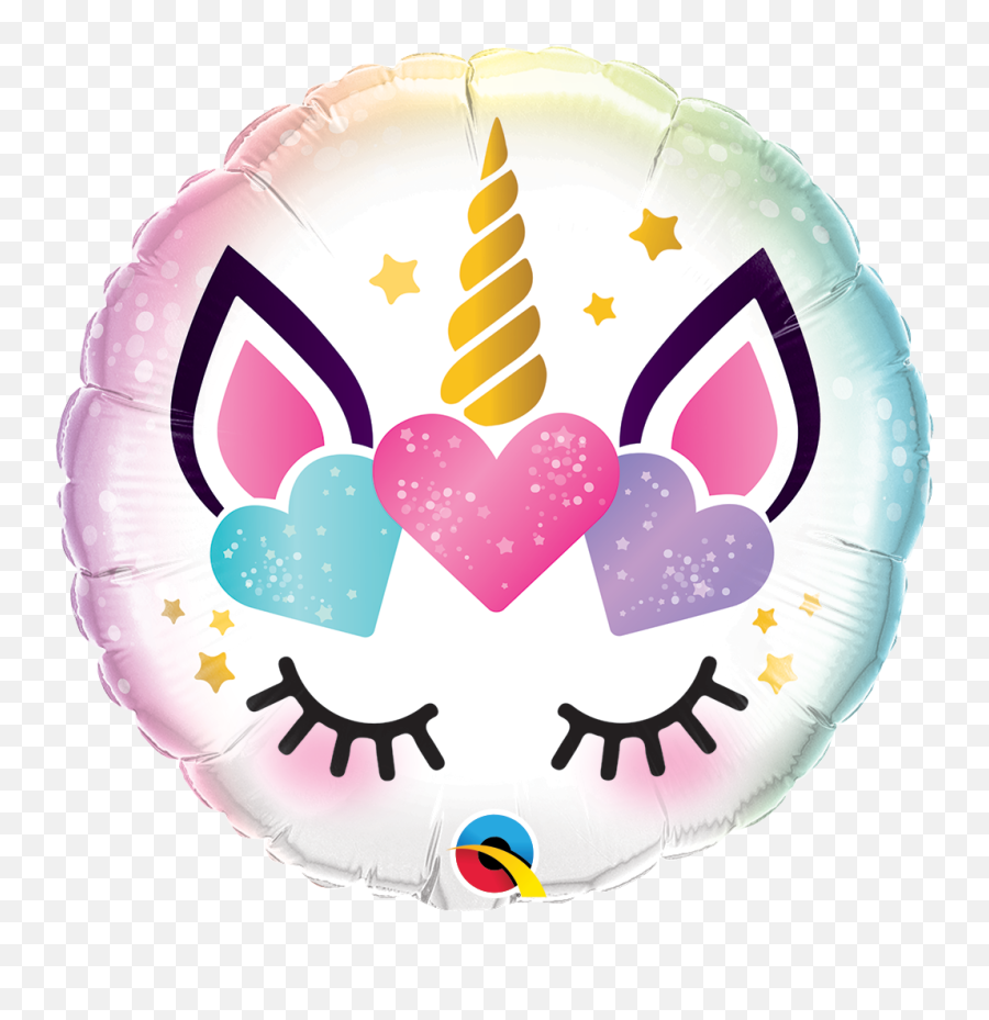 18 Unicorn Eyelashes Foil Balloon - Unicorn Head Png Emoji,Eyelashes Emoji