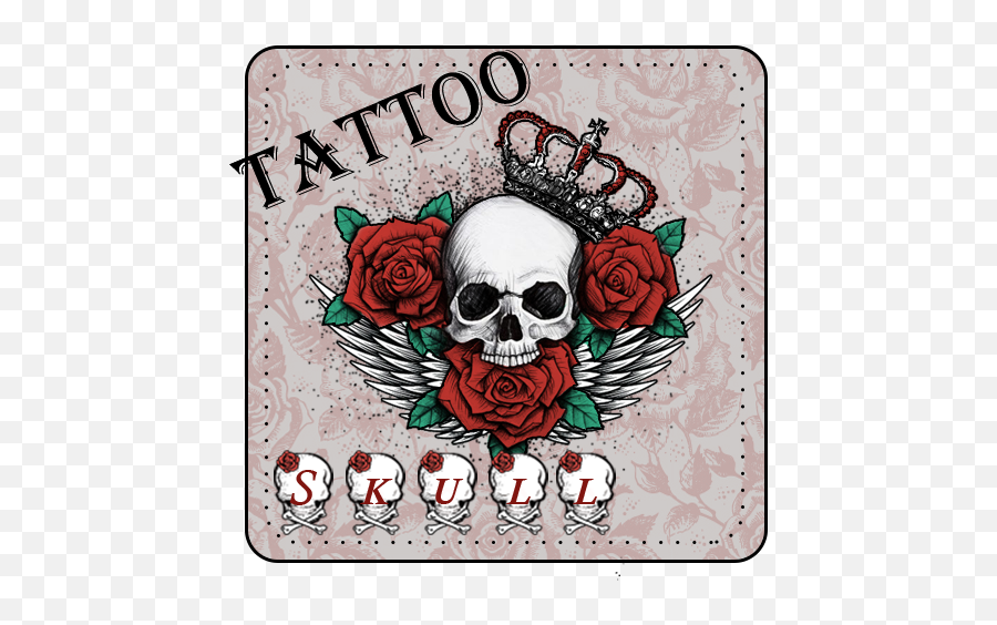 Skull Tattoo Keyboard Theme - Rose Emoji,Emoticon Tattoo
