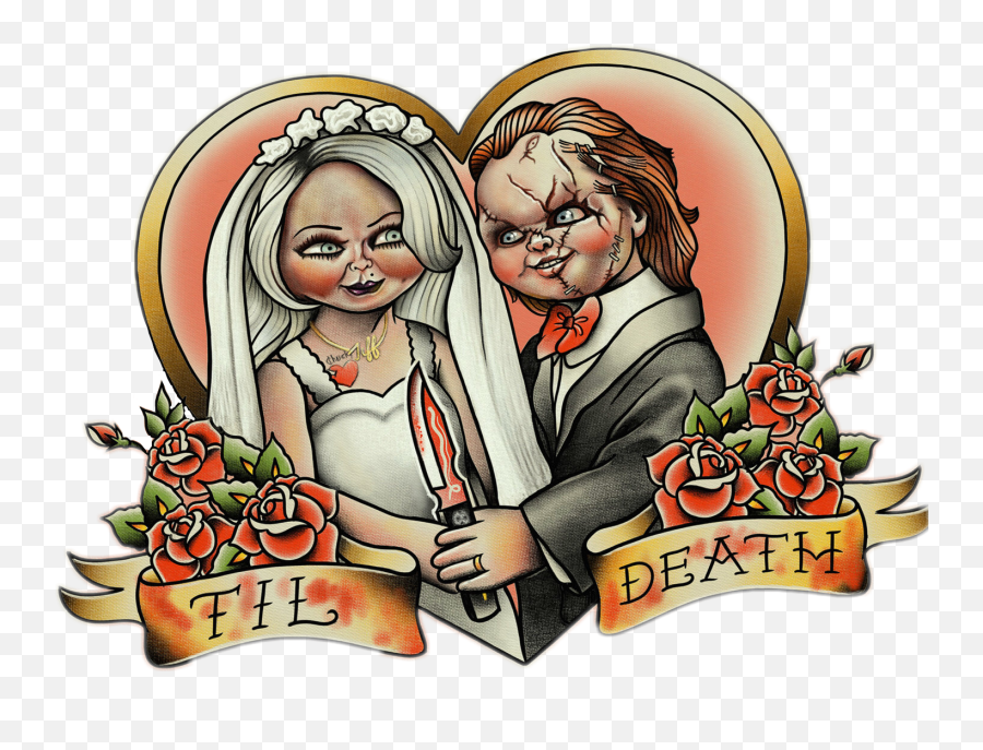 Chucky Tiffany Bride Wedding Sticker By Stef Pierce - Bride Of Chucky Clipart Emoji,Chucky Emoji