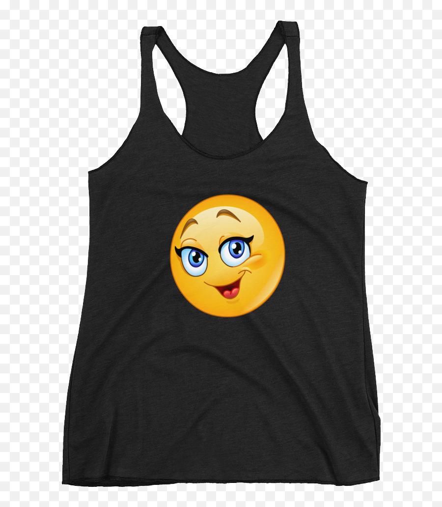 Smile Racerback Tank - Sleeveless Shirt Emoji,Emoji Cotton Fabric