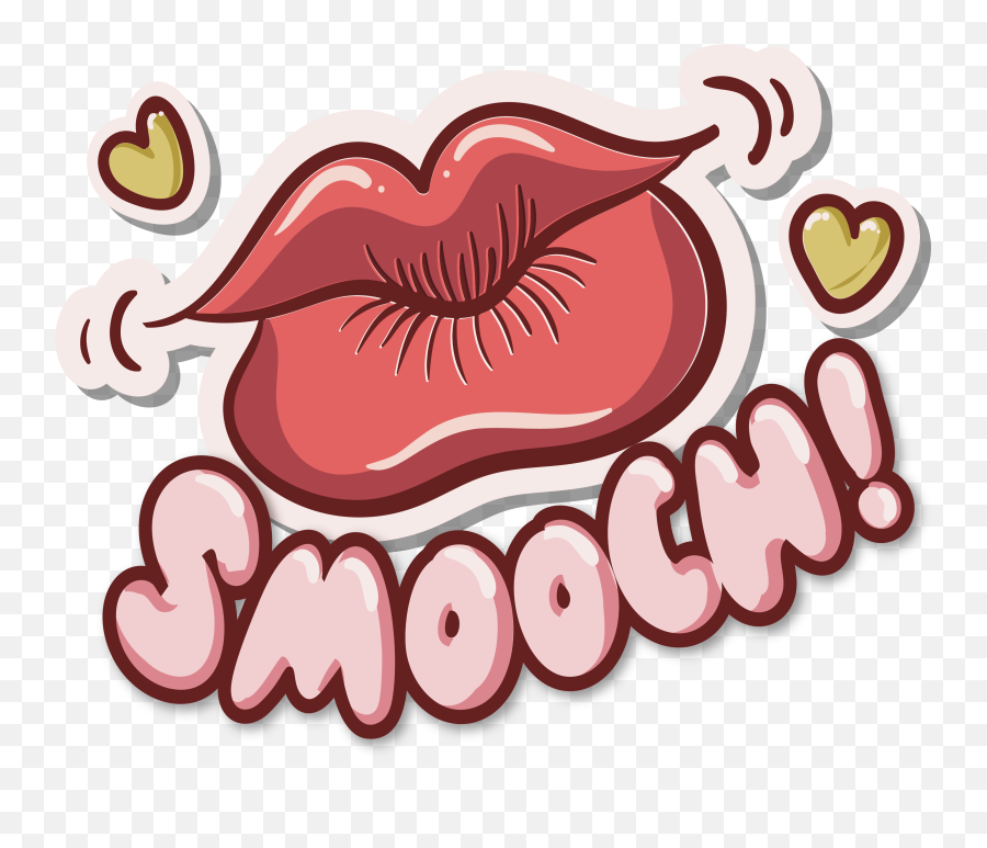Cartoon Lips Png - Big Red Lips Kiss Emoji,Biting Lip Emoji